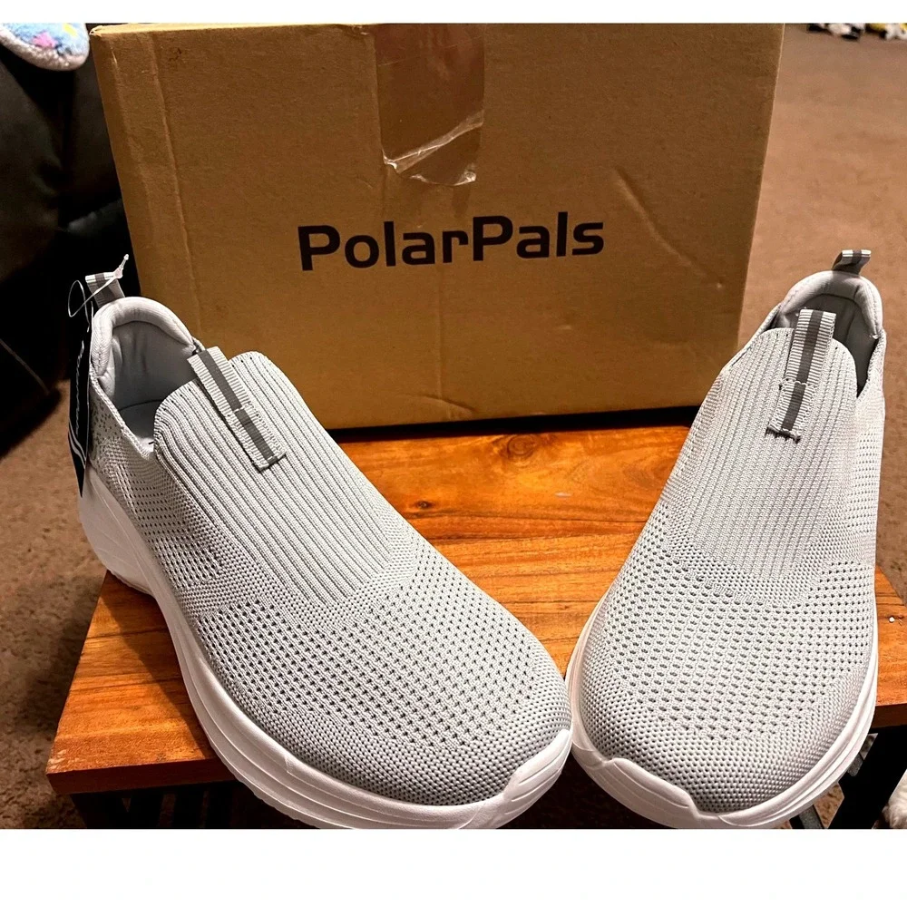 PolarPals Women's Gray‎ Slip On Knit Comfort Sneakers Size EU40/US 9.5 NWB